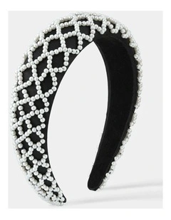 Lia Pearl Statement Headband - White