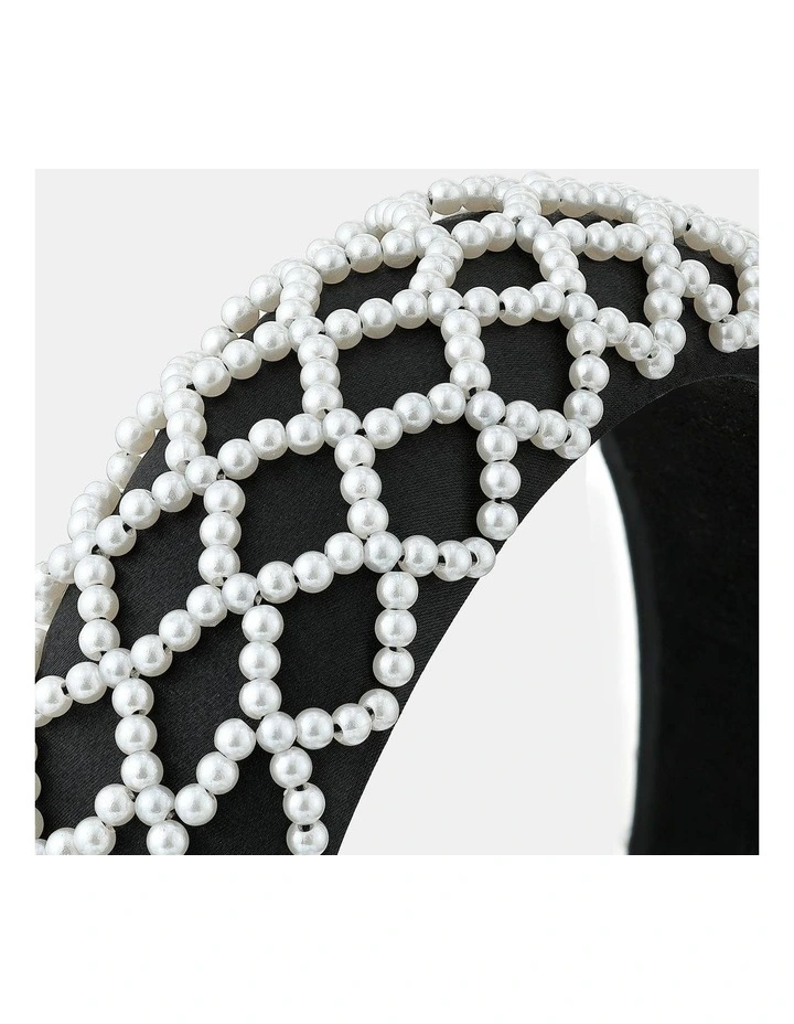 Lia Pearl Statement Headband - White image 2