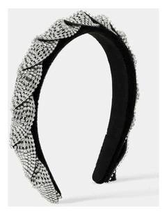 Twist Rhinestone Statement Headband - Silver