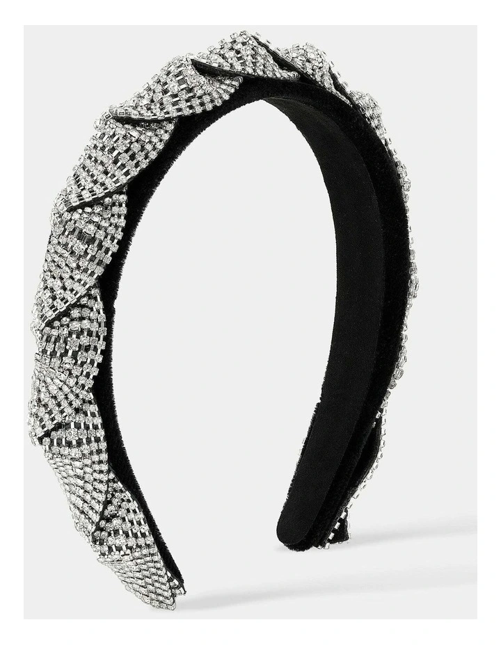 Twist Rhinestone Statement Headband - Silver image 1