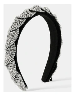 Twist Rhinestone Statement Headband - Silver