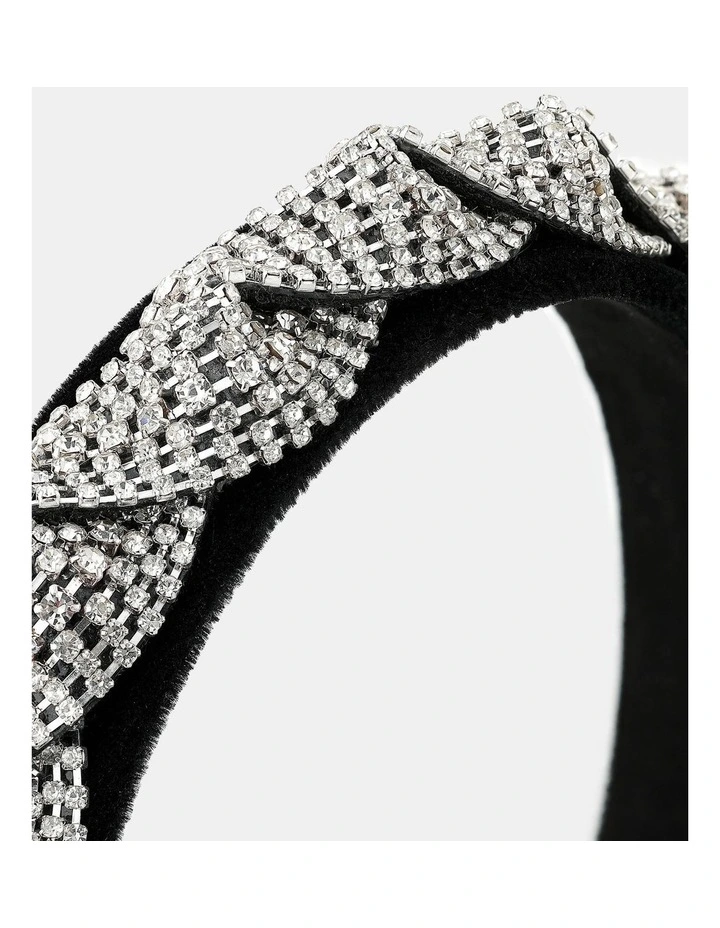Twist Rhinestone Statement Headband - Silver image 2