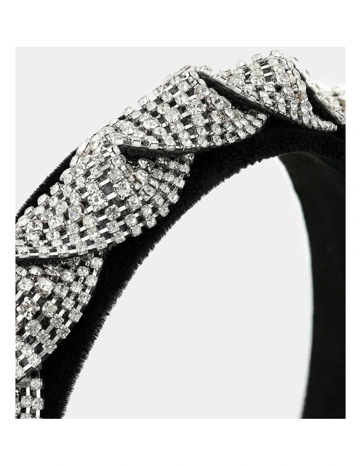 Twist Rhinestone Statement Headband - Silver image 3