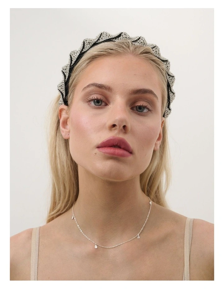 Twist Rhinestone Statement Headband - Silver image 3