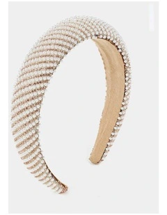 Oblique Pearl Statement Headband - White