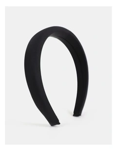 Satin Padded Headband - Black
