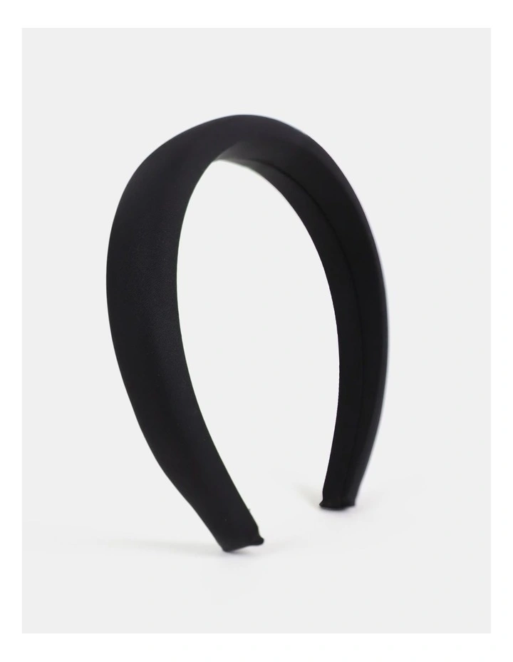 Satin Padded Headband - Black image 1
