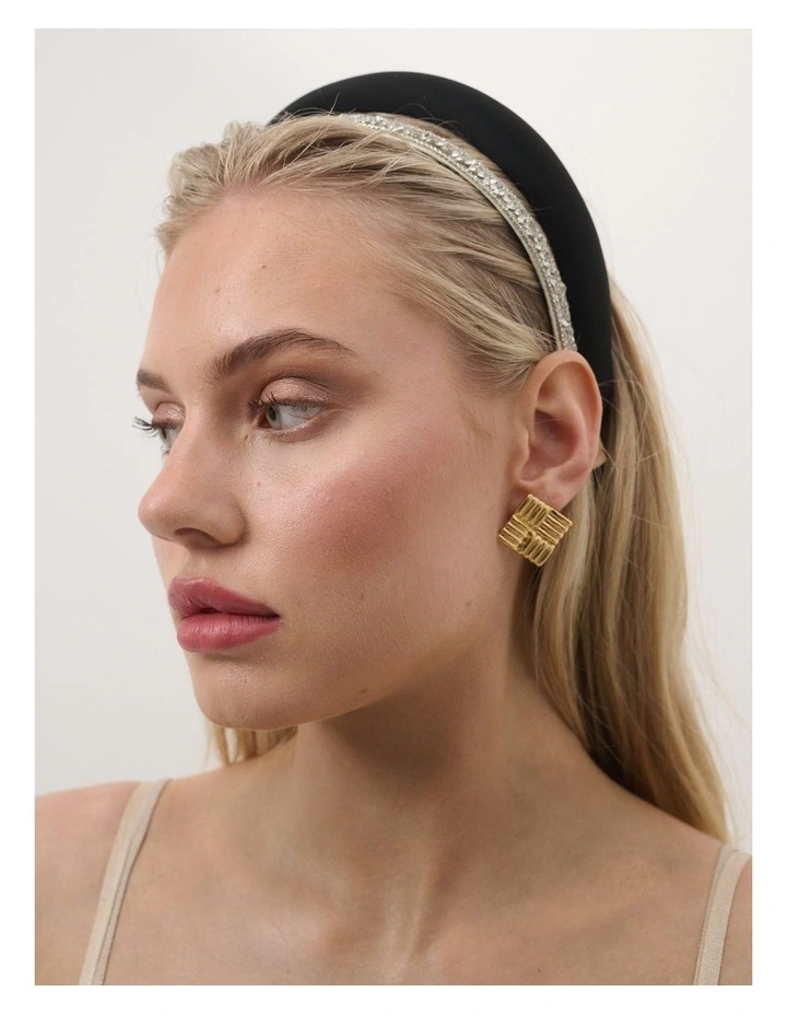 Satin Padded Headband - Black image 2