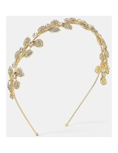 Fairy Leaf Crystal Statement Headband - Gold