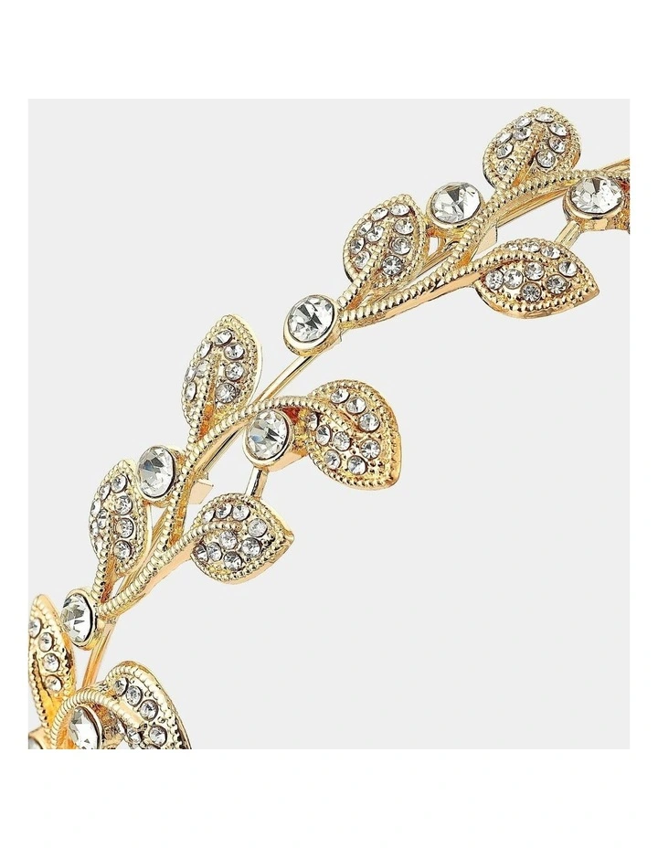 Fairy Leaf Crystal Statement Headband - Gold image 3