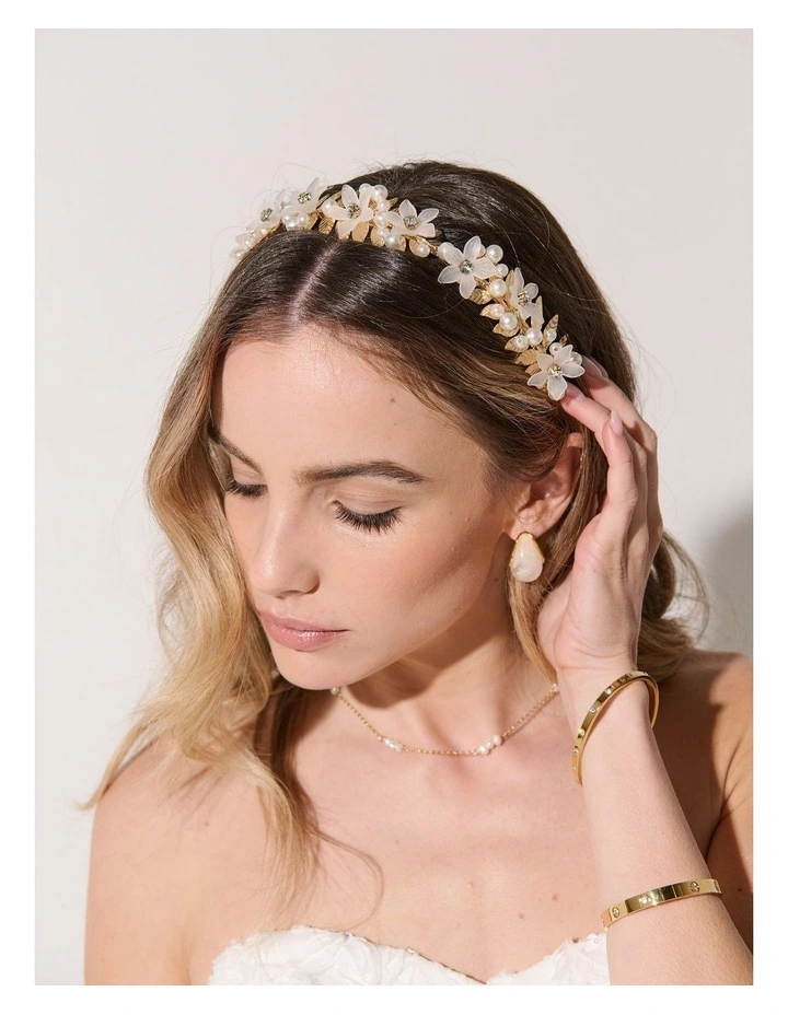 Petal Floral Statement Headband - Gold image 3