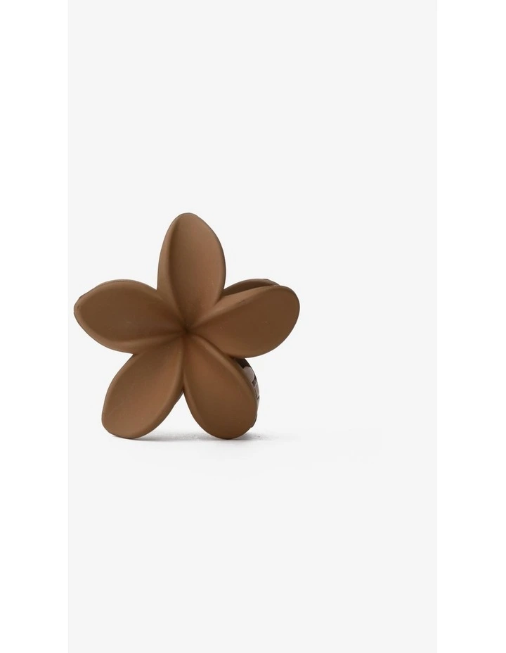 Hibiscus Matte Flower Claw Clip - Brown image 1