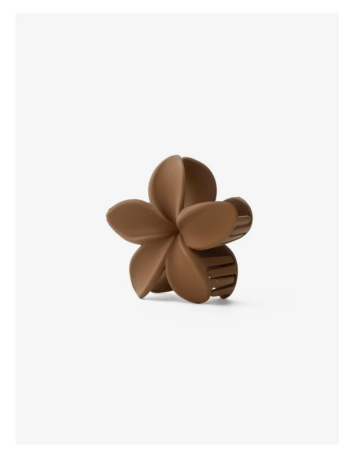Hibiscus Matte Flower Claw Clip - Brown image 2