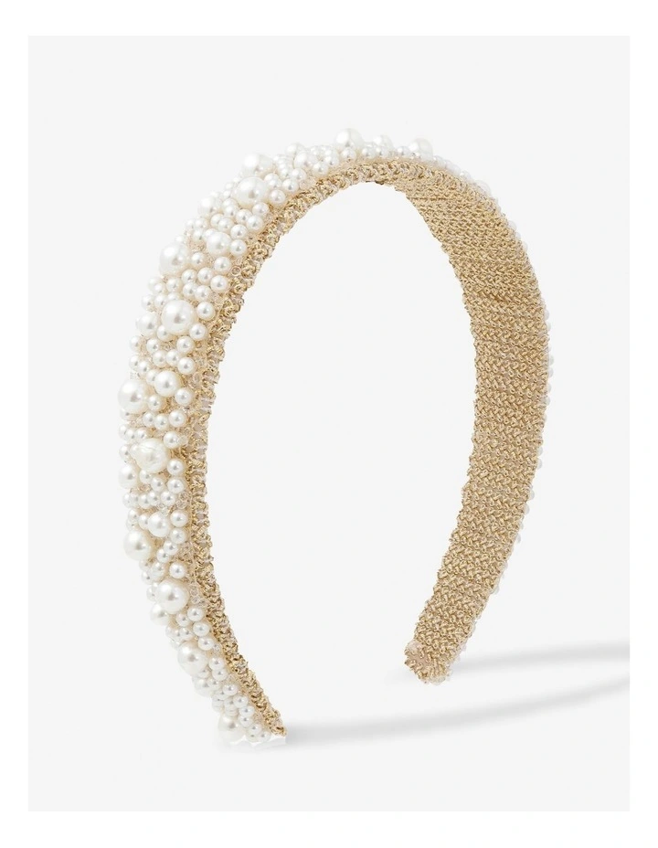 Bianca Pearl Beads Headband - White image 1
