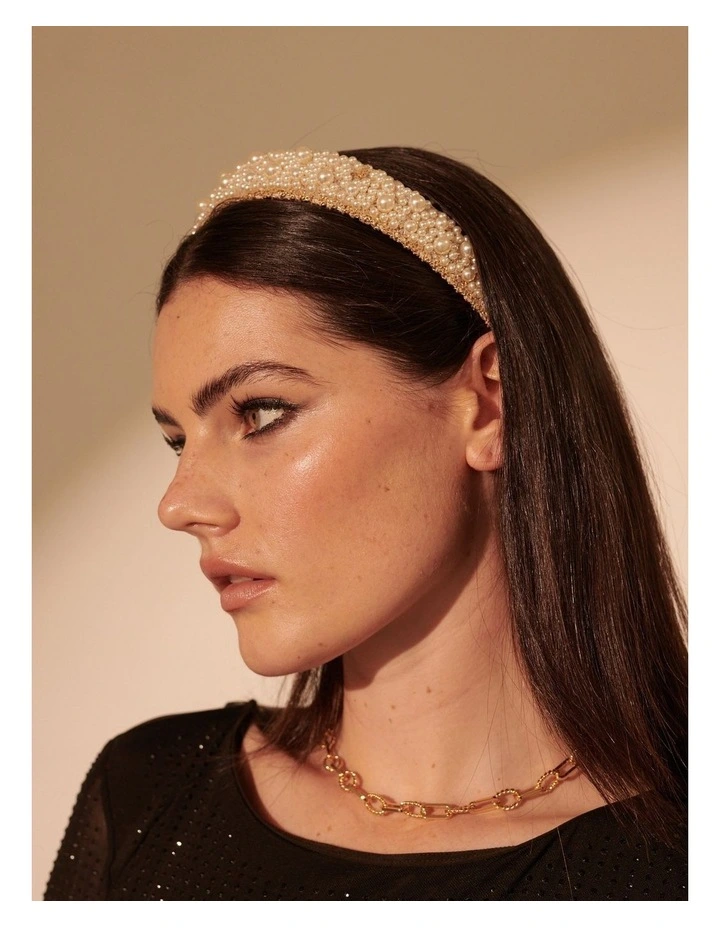 Bianca Pearl Beads Headband - White image 2
