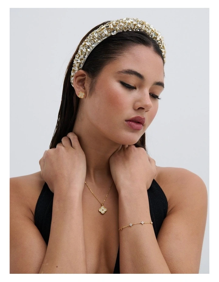 Jennifer Cubic Statement Headband - Gold image 3