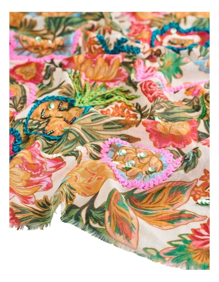 Tropical Print Scarf in Multicolour image 4