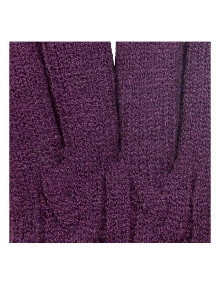 Dents Womens Cable Knit Cosy-Lined Gloves in Amethyst image 4