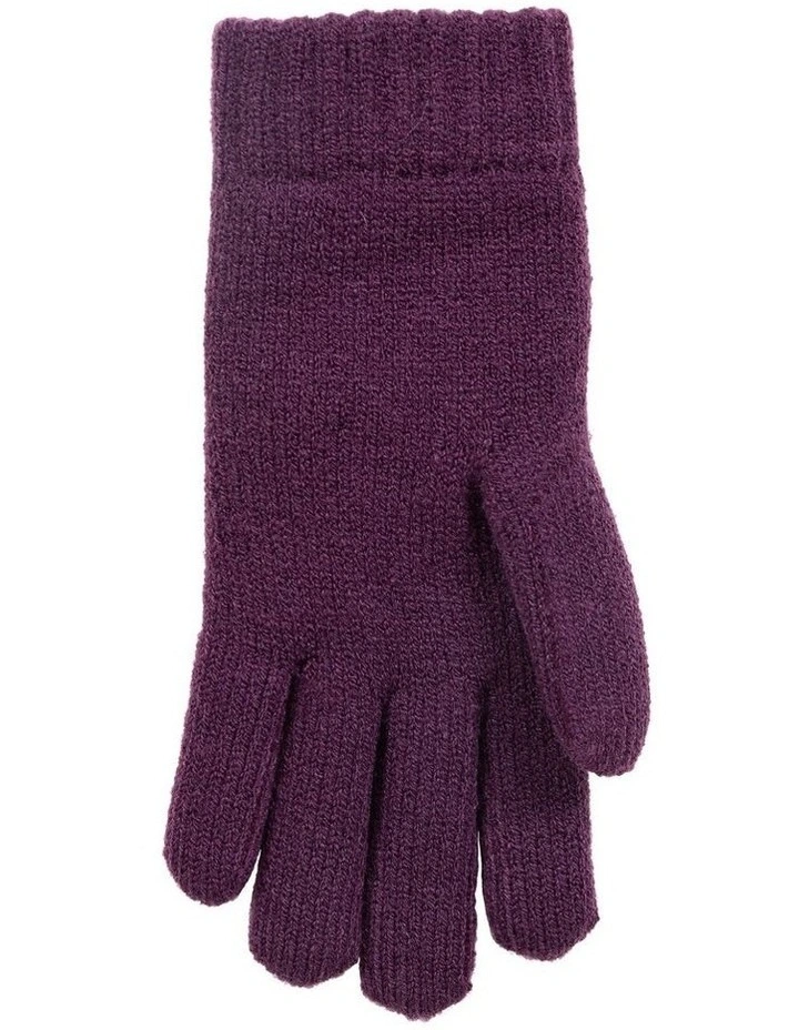 Dents Womens Cable Knit Cosy-Lined Gloves in Amethyst image 6