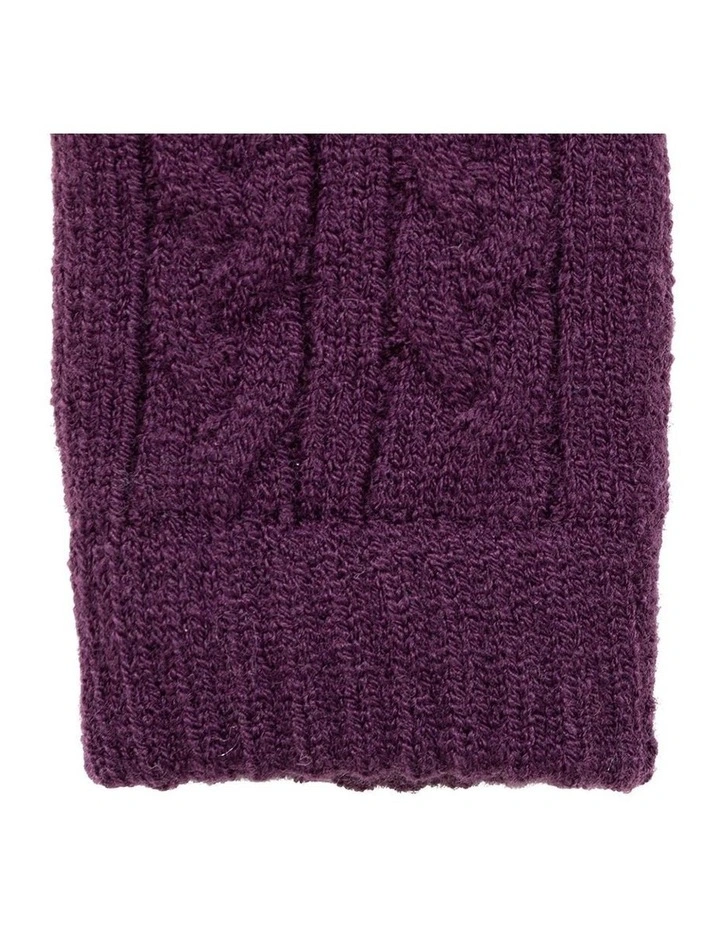 Dents Womens Cable Knit Cosy-Lined Gloves in Amethyst image 7