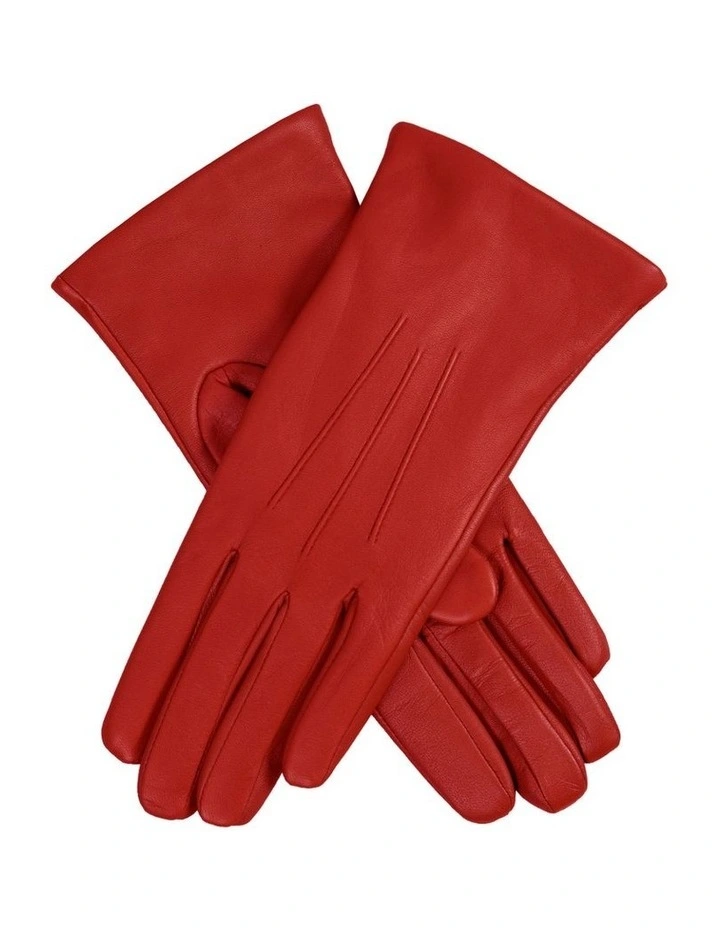 Dents Womens Cashmere Lined Touchscreen Leather Gloves in Berry - 6H image 1