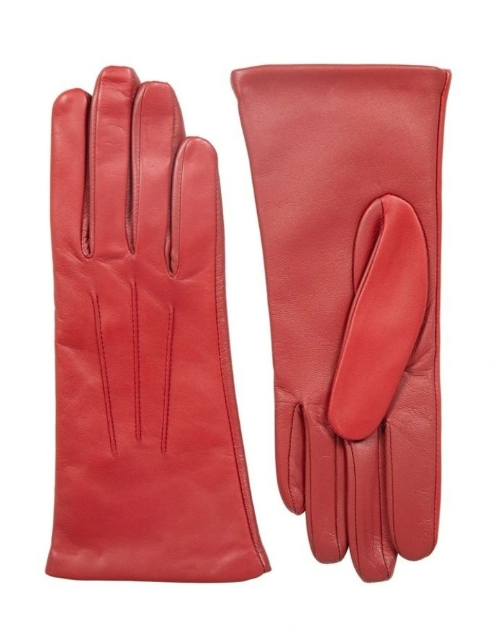 Dents Womens Cashmere Lined Touchscreen Leather Gloves in Berry - 6H image 2