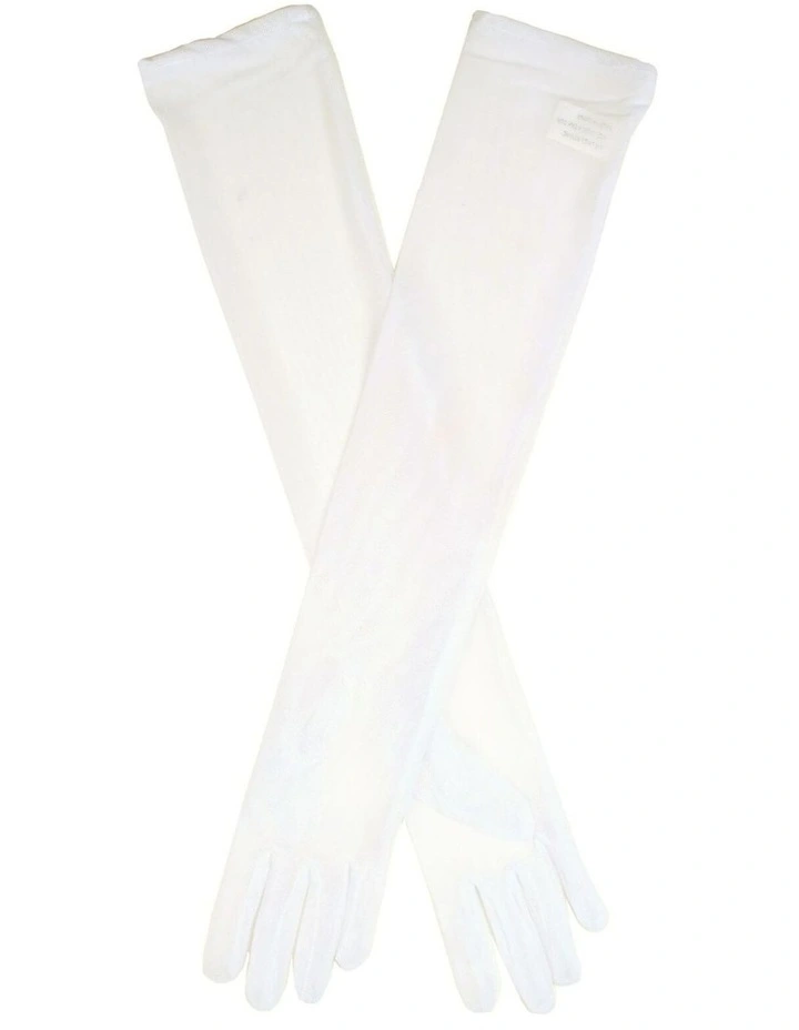 Dents Womens Sheer Tulle Opera Length Evening Gloves in Cream in One Size image 1