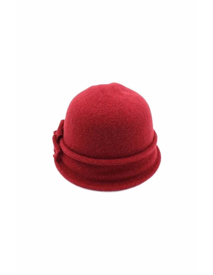 Joy Wool Cloche Hat in Red image 5