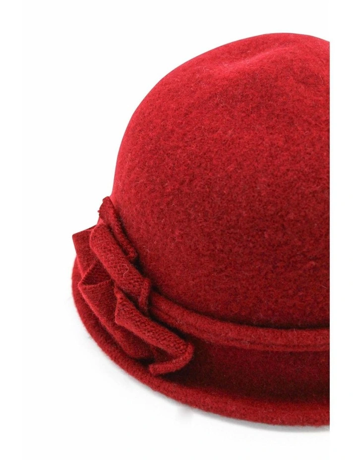 Joy Wool Cloche Hat in Red image 6