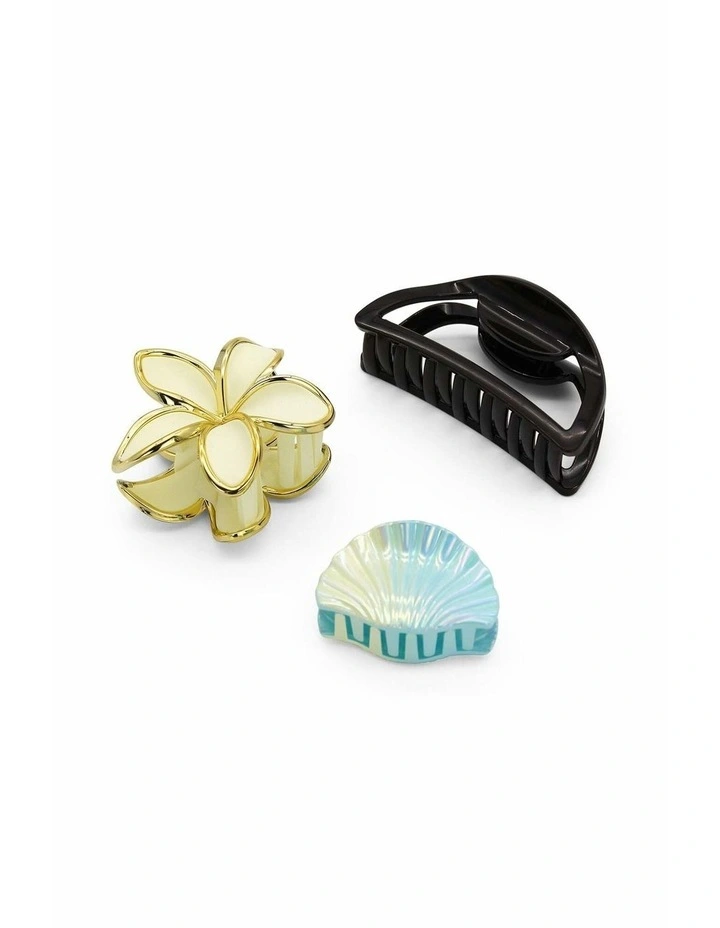 Merliah Hair Claw Set in Cream White - Set of 3 image 3