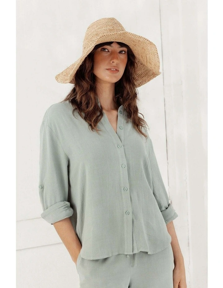 Arlo Crochet Raffia Wide-Brim Fedora in Natural Beige image 5