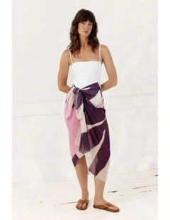 Fern Beach Sarong in Purple & Pink
