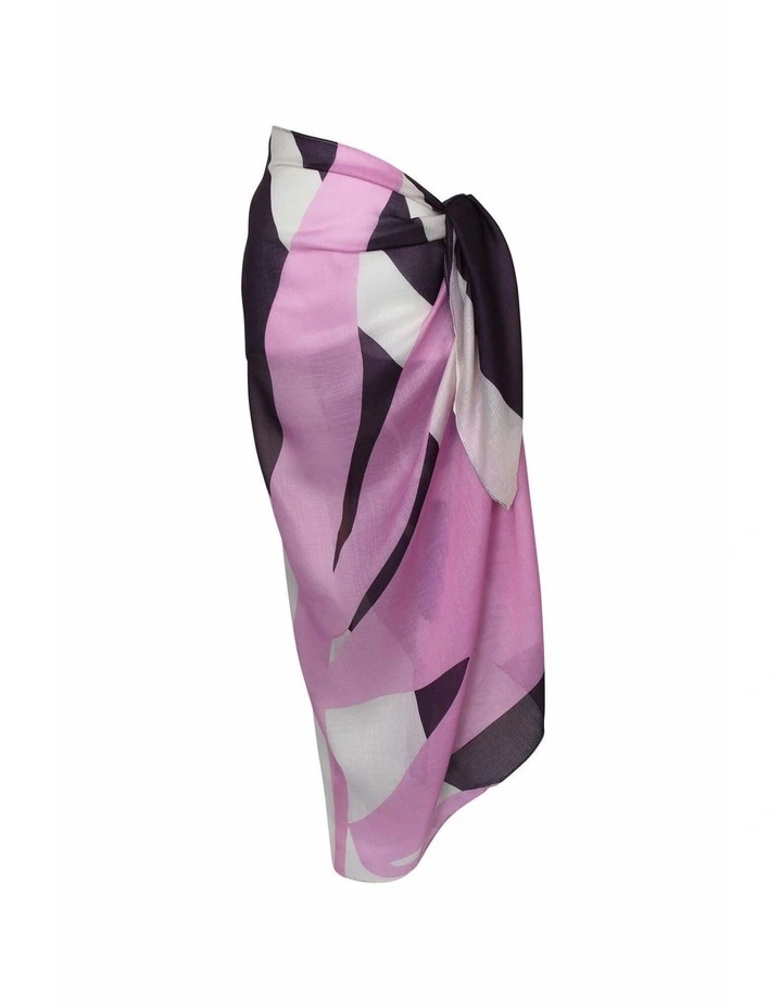 Fern Beach Sarong in Purple & Pink image 2