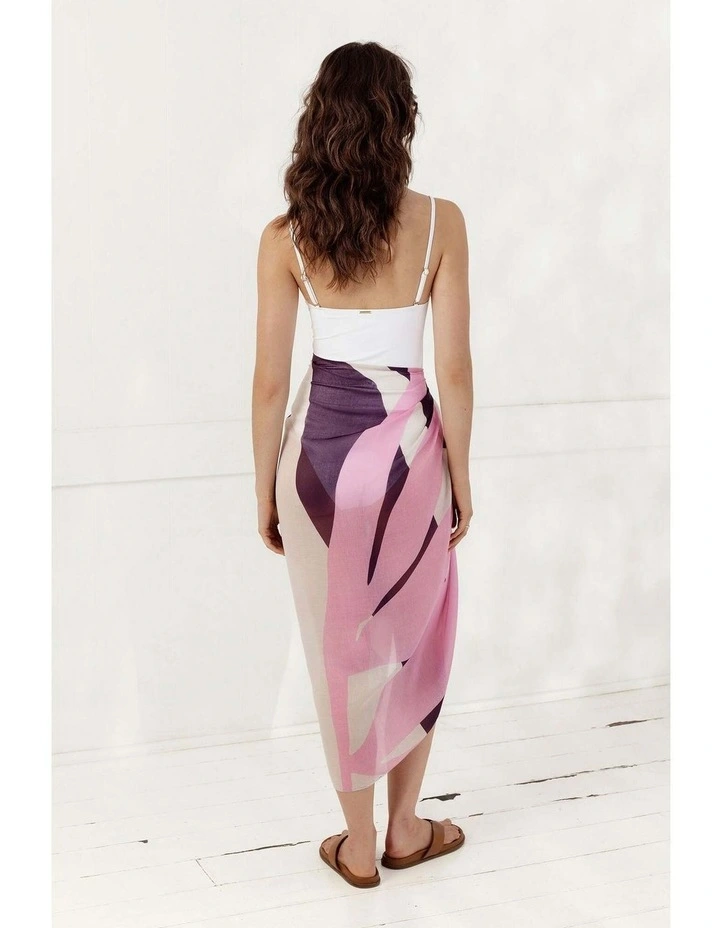 Fern Beach Sarong in Purple & Pink image 3