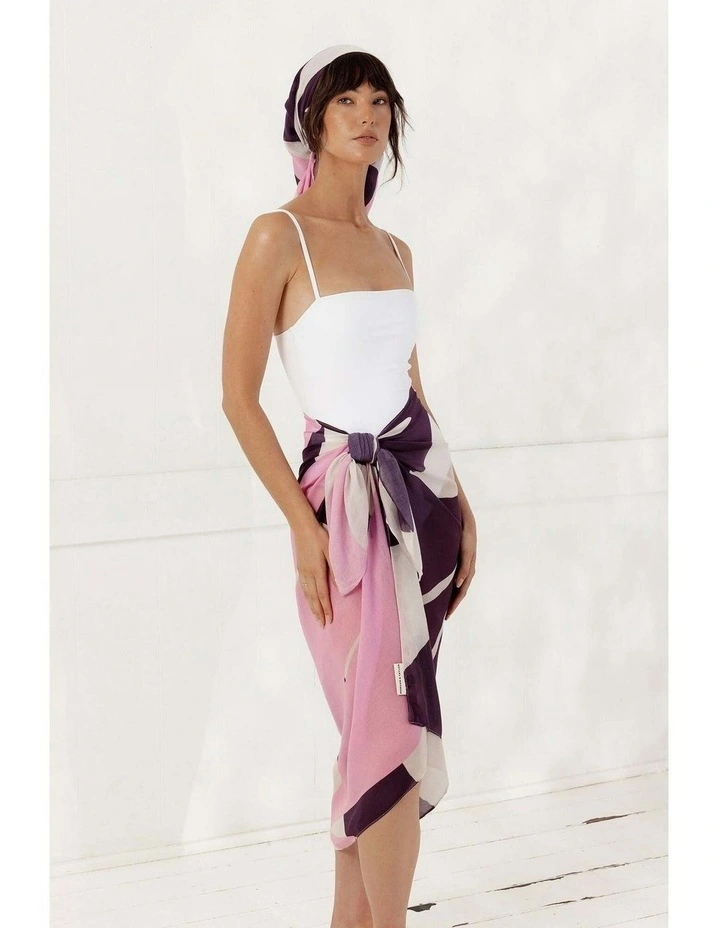 Fern Beach Sarong in Purple & Pink image 4