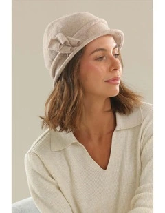 Joy Wool Cloche Hat in Sandy Beige