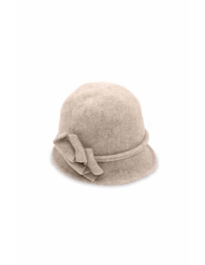 Joy Wool Cloche Hat in Sandy Beige image 2