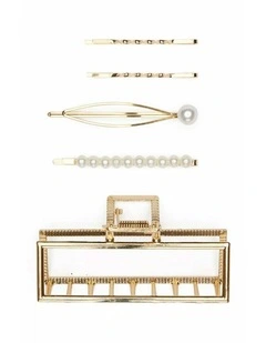 Clara Hair Claw Set in Gold