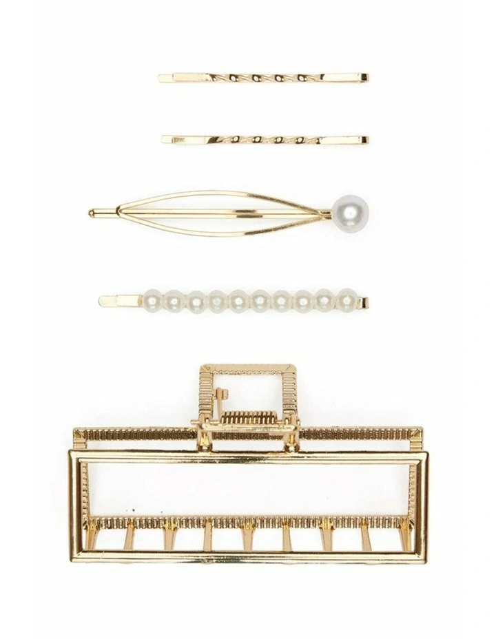 Clara Hair Claw Set in Gold image 1