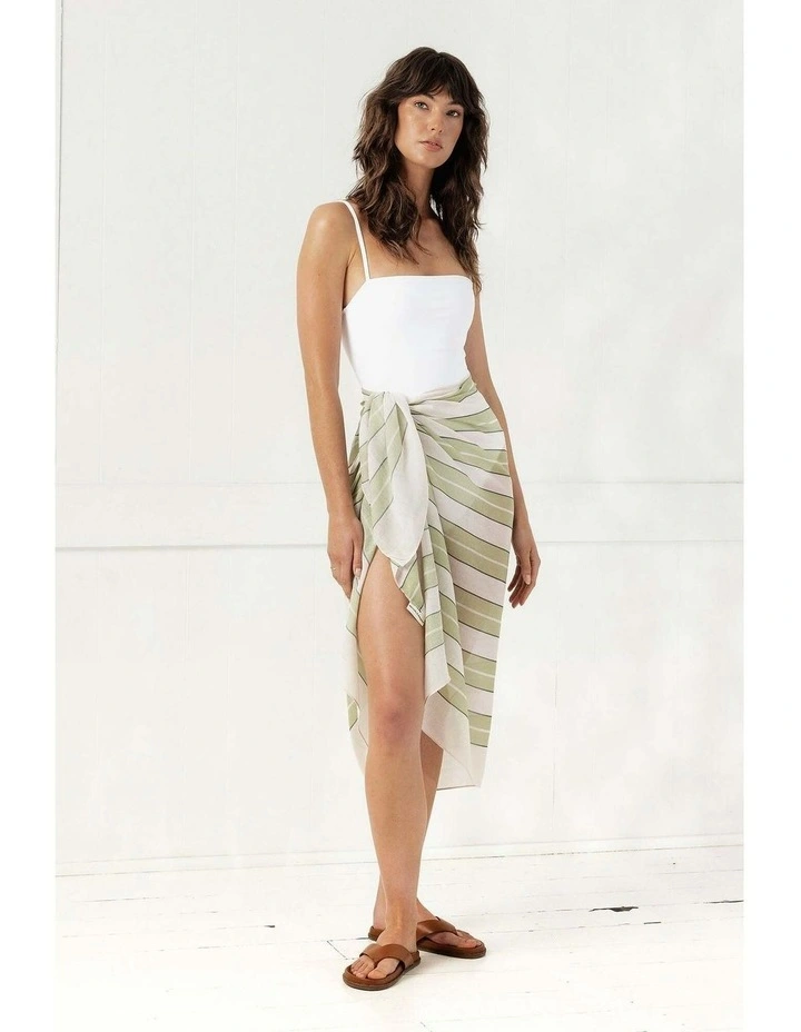 Serena Beach Sarong in Green image 2