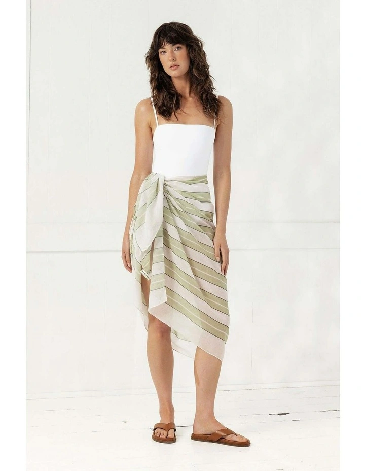Serena Beach Sarong in Green image 3