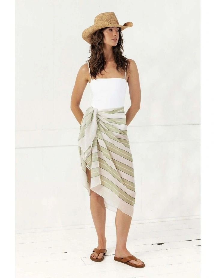 Serena Beach Sarong in Green image 6