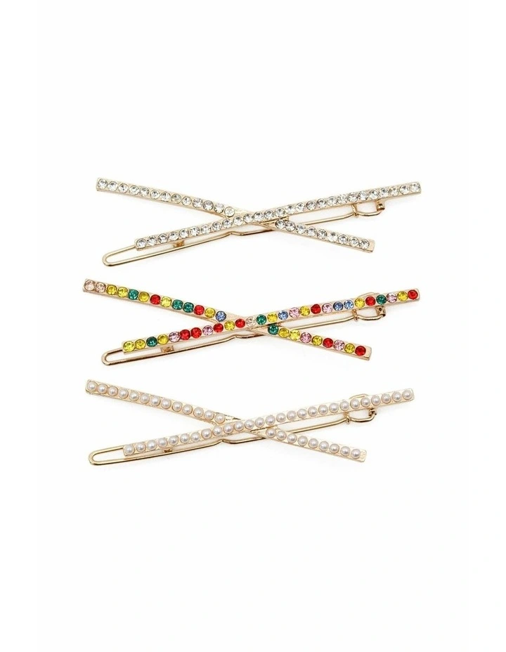 Theana Hair Clip Set in Multi image 1