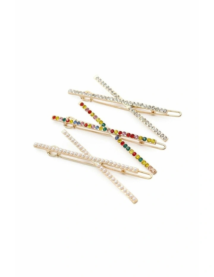 Theana Hair Clip Set in Multi image 4