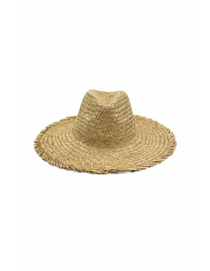 Lieta Woven Straw Fedora in Natural Beige image 4