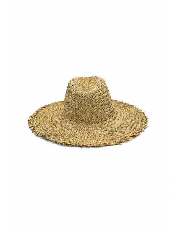Lieta Woven Straw Fedora in Natural Beige image 6