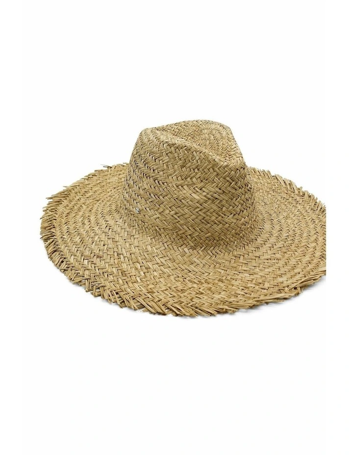 Lieta Woven Straw Fedora in Natural Beige image 7