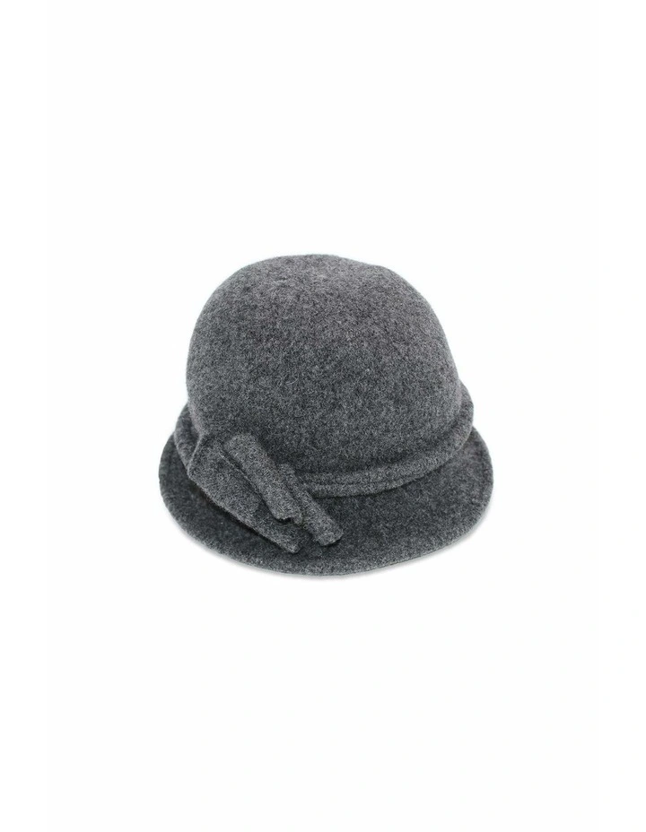 Joy Wool Cloche Hat in Charcoal Black image 2