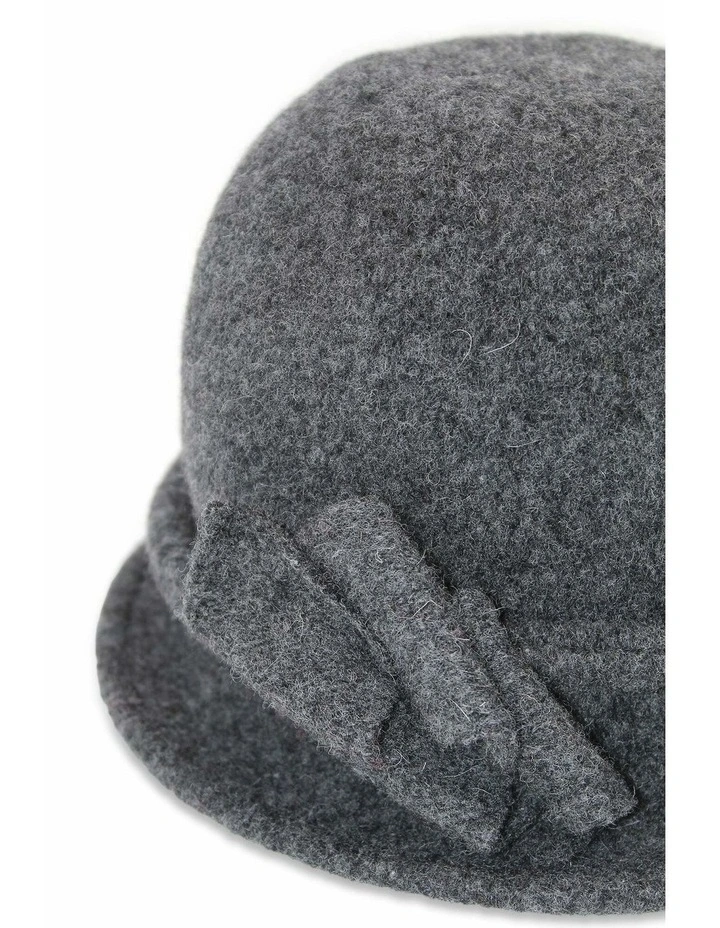 Joy Wool Cloche Hat in Charcoal Black image 6