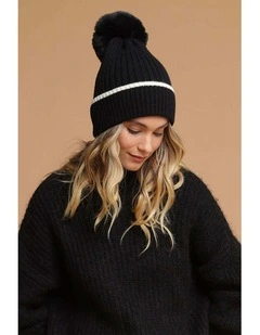 Nora Knit Beanie in Black